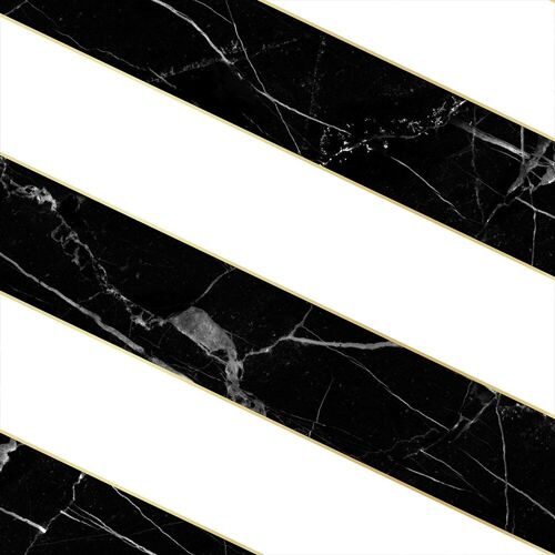 Diagonal Marble Wallpaper- Black & White