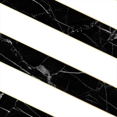 Papier Peint Diagonal Marble - Noir & Blanc