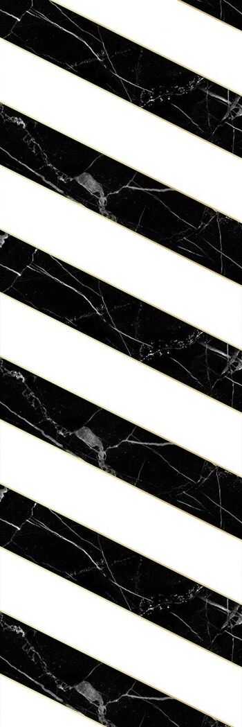 Papier Peint Diagonal Marble - Noir & Blanc 2