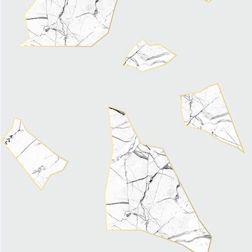 Marble fragment wallpaper-White