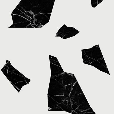 Marble fragment wallpaper - Black & White