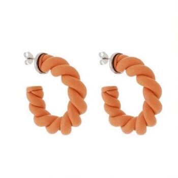 Boucle d'Oreille Anneau Spirale - Orange 1