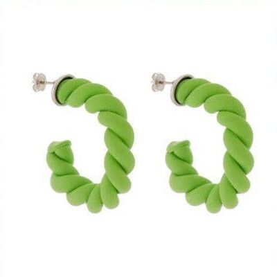 Spiral Ring Earring - Green