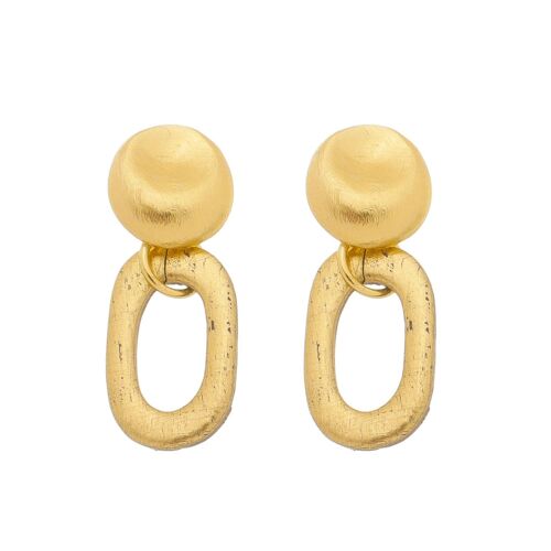 Ceramic Loop Earring - Gold