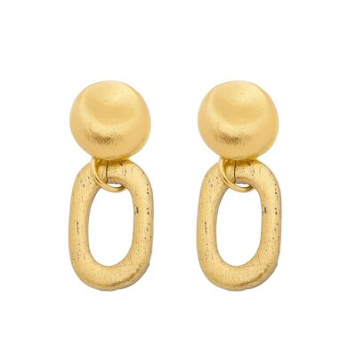 Ceramic Loop Earring - Gold