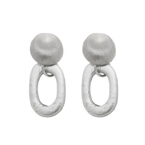 Ceramic Loop Earring - Silver