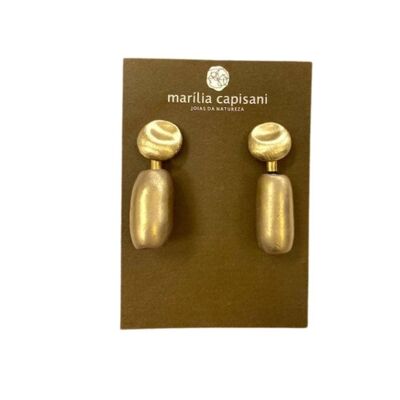 Ceramic Tubes Earring - Gold