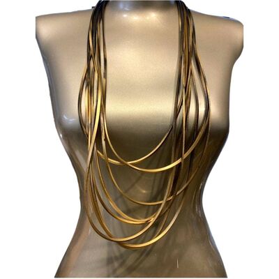 Irregular Lengths Rubber Cords Necklace