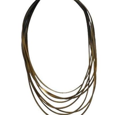 Halskette aus Gummischnüren mit unregelmäßigen Längen - Schwarz