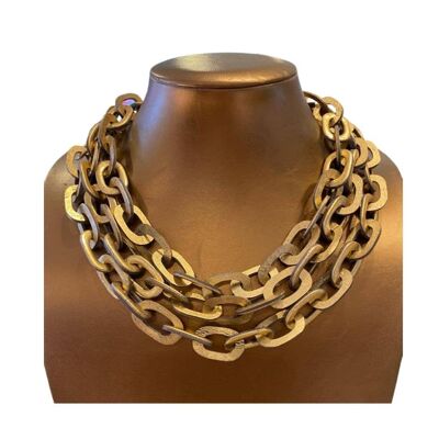 Kurze Halskette mit Keramikschlaufen in Gold