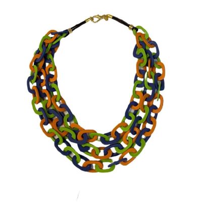 Collana corta tropicale con anelli in ceramica