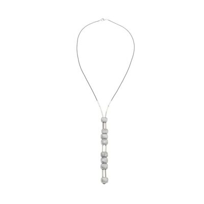 Mini Cubes Long Necklace - Silver