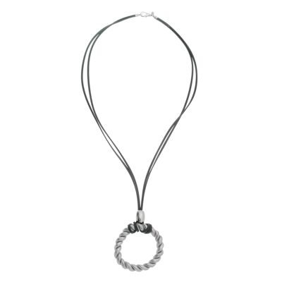 Spiral Ring Necklace - Silver