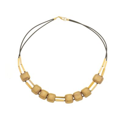 Mini Cubes Short Necklace - Gold