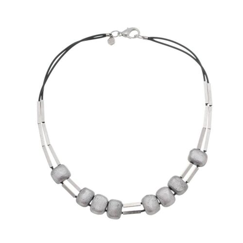 Mini Cubes Short Necklace - Silver