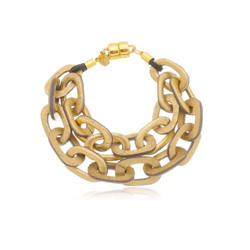 Ceramic Loops  Bracelet - Gold