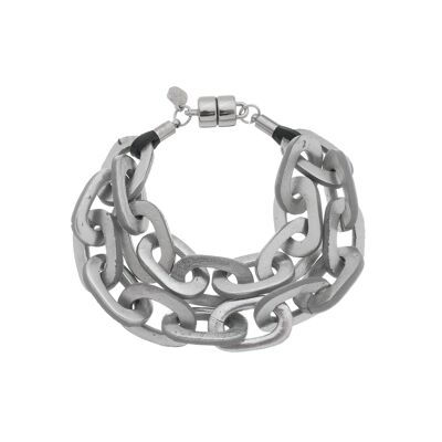 Bracelet Boucles Céramique - Argent