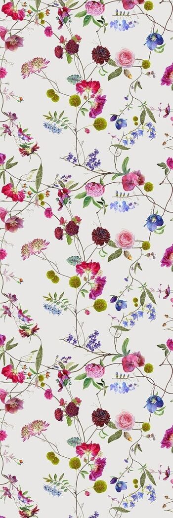 Papier peint Botanical Chinoiserie -Blanc et violets 2