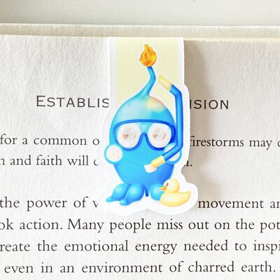 Ralph The Octopus Swimming Magnetic Bookmark | Cute Stationery | Page Marker