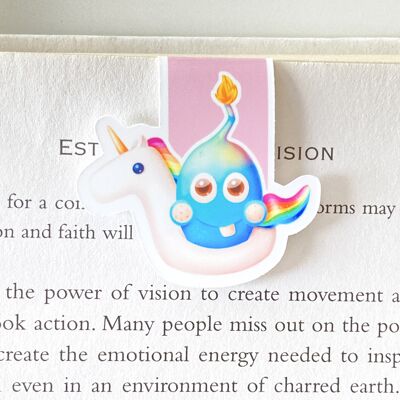 Ralph The Octopus In A Inflatable Unicorn Magnetic Bookmark | Cute Stationery | Page Marker