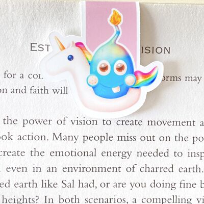 Ralph The Octopus In A Inflatable Unicorn Magnetic Bookmark | Cute Stationery | Page Marker