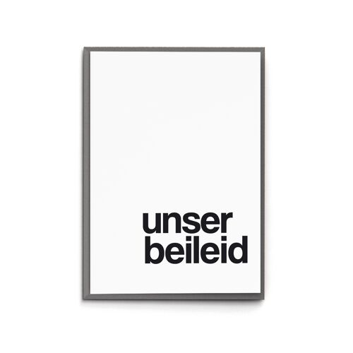 schlichte Trauerkarte "Unser Beileid"