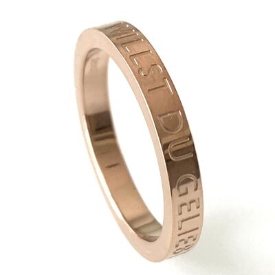 DO YOU WANT TO BE LOVED - LOVE, ring stainless steel rose gold plated