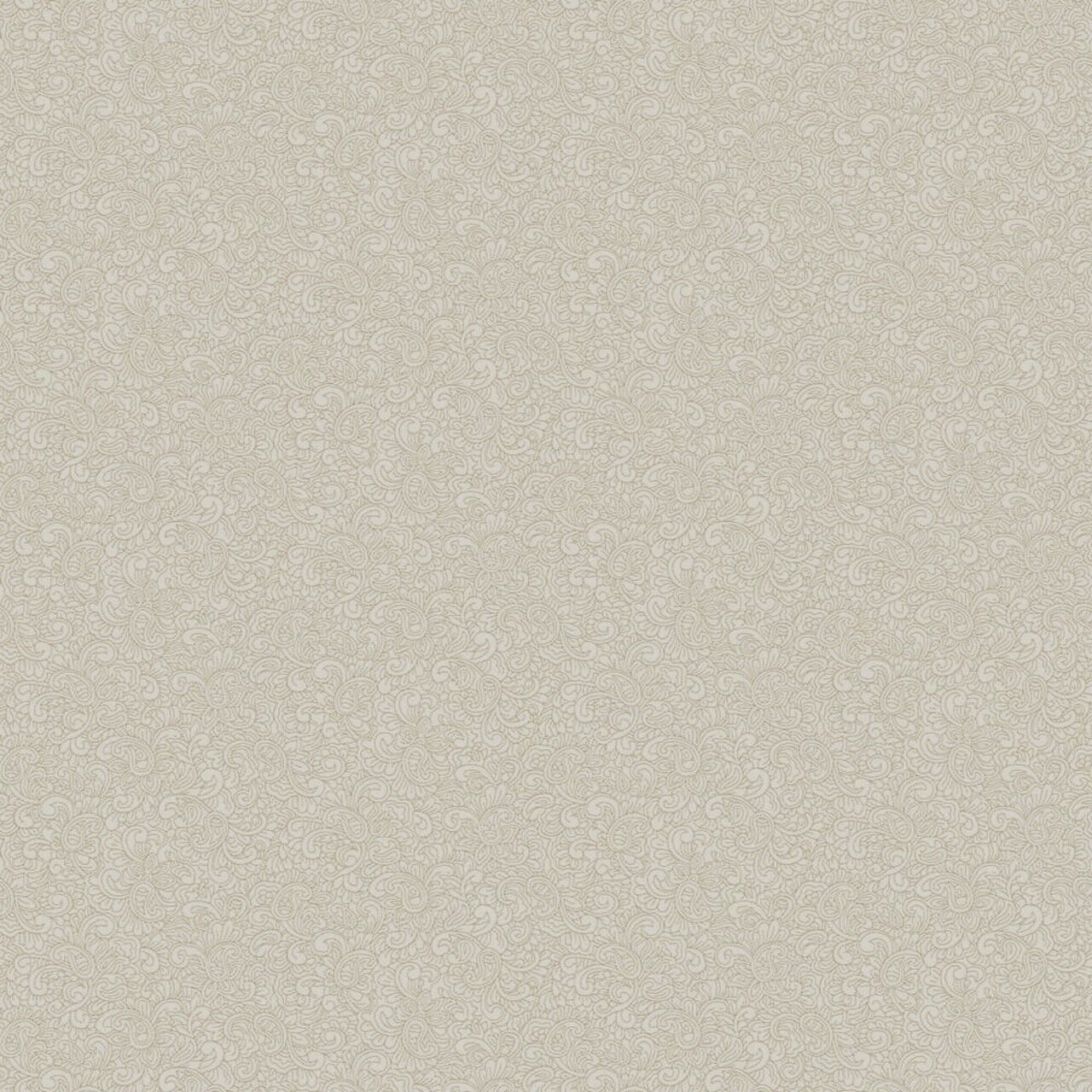 Carta da parati con texture Paisley Classico - Crema