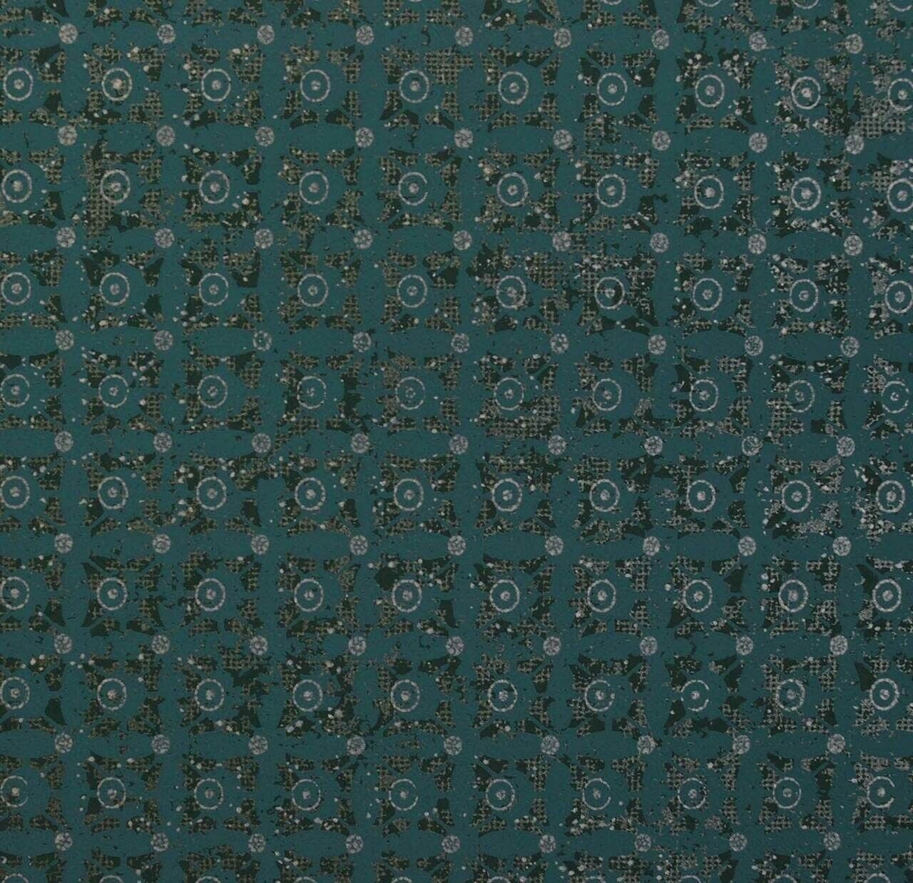 Carta da parati Classico Tile Pattern - Teal Blue