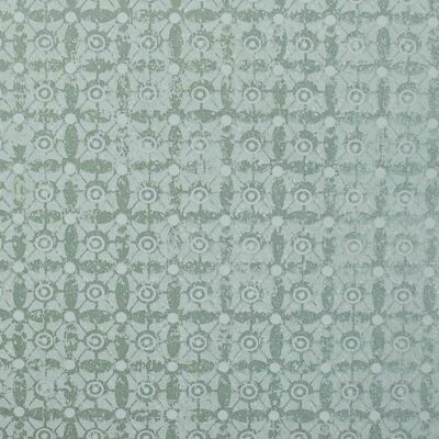 Papier peint à motifs de carreaux Classico - Vert argenté