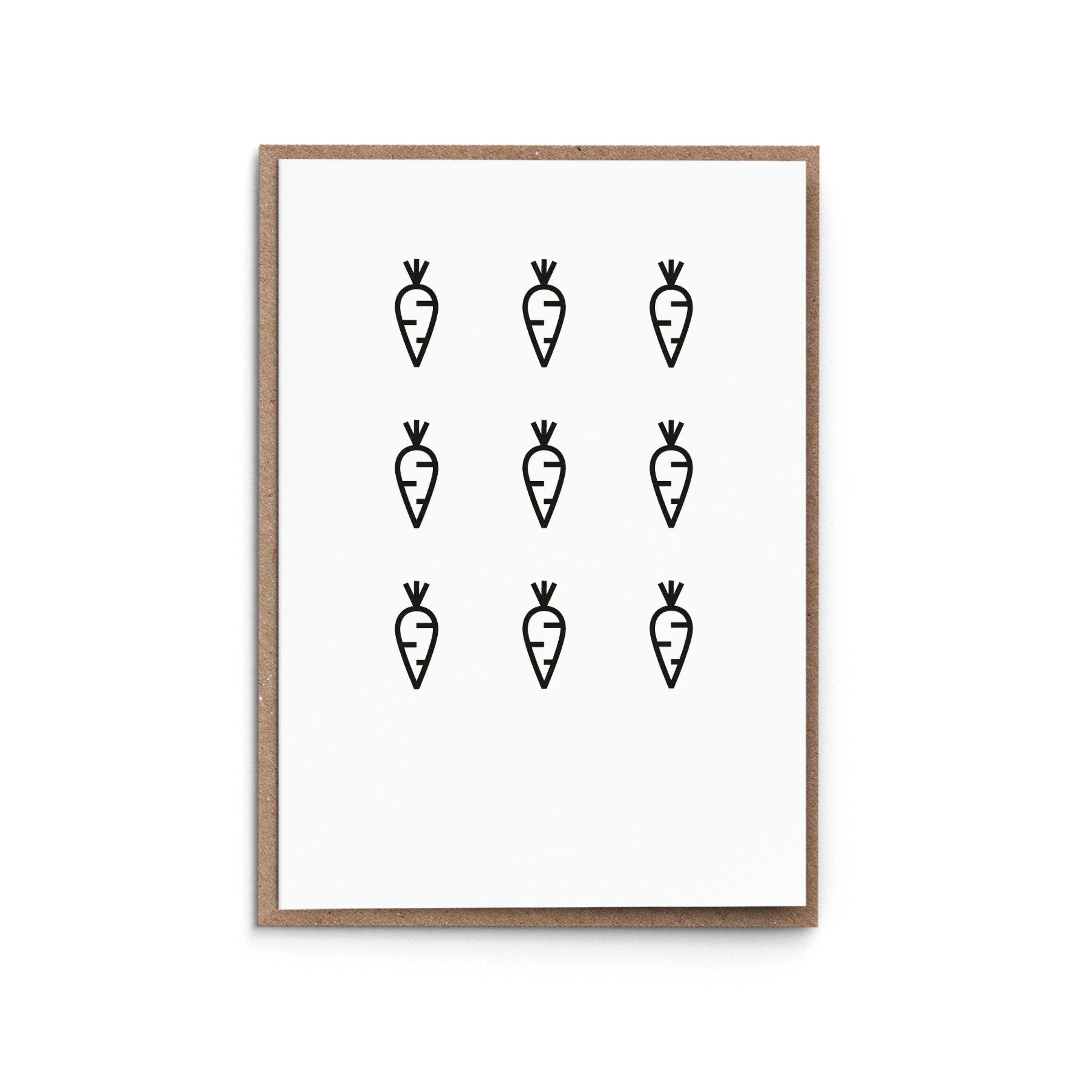 Biglietto pasquale "Sfilata di carote"