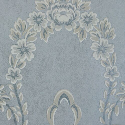 Wimpole Floral embossed wallpaper - Light Blue