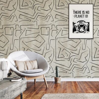 Minimal Design Art Removable Wallpaper in Neutral Tones