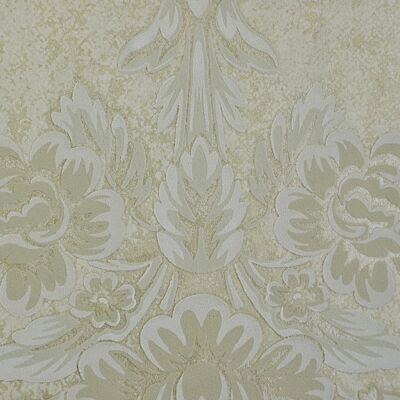 Papel pintado floral en relieve Wimpole - Crema