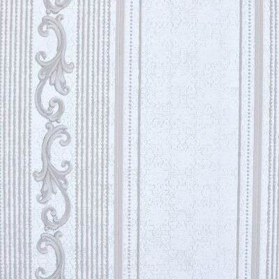 Papel pintado de rayas decorativas Audley - Taupe