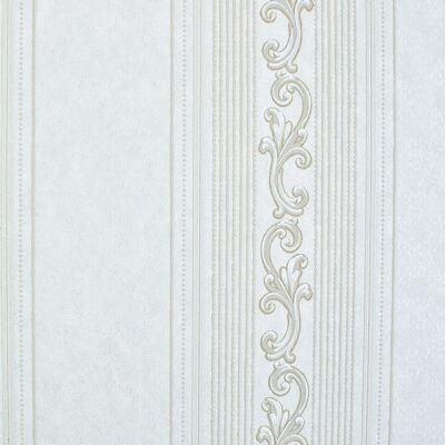 Papel pintado decorativo Audley Stripe - Crema