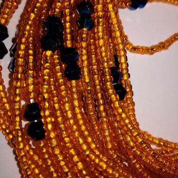 Spritz perles de taille en perles de cristal bleu saphir, chaîne de hanches, bayas - Original, Tie on 2
