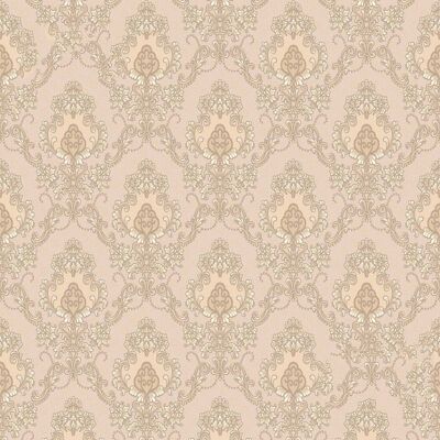 Audley Damast Muster Wallpaper- Dusty Pink