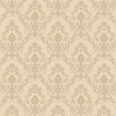 Audley Damask Pattern Wallpaper- Cream