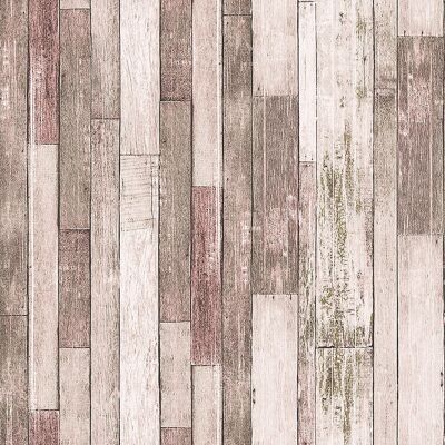 Rustic Wood Effect Panel Wallpaper Brown and Beige