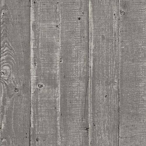 Rustic Wood Effect Panel Wallpaper Natural Grey