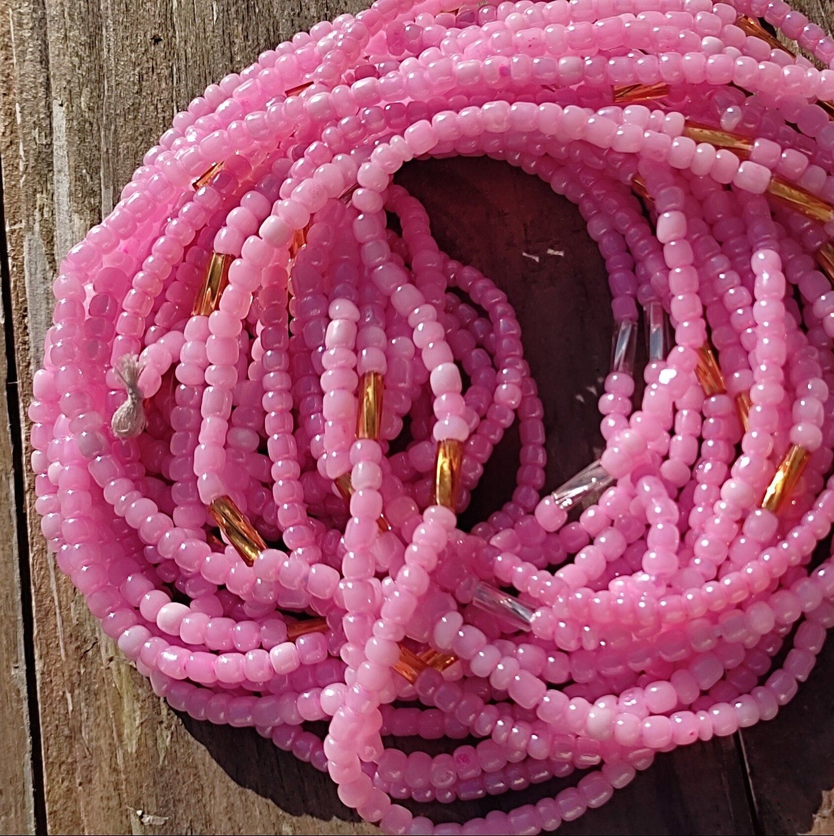 Cotton Candy - 1 rang - Fermeture dorée 100 cm