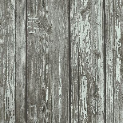 Rustic Wood Effect Panel Wallpaper Washed Grey