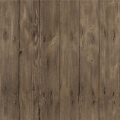 Rustic Wood Effect Panel Wallpaper Brown