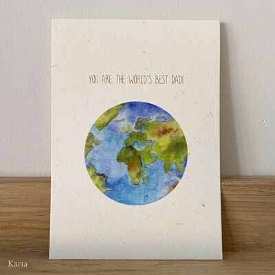 Greeting Card Father's Day - globe