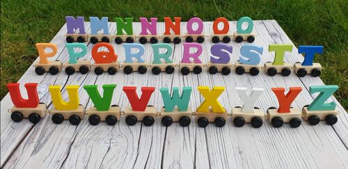 Wooden Train Letters A-Z Colored