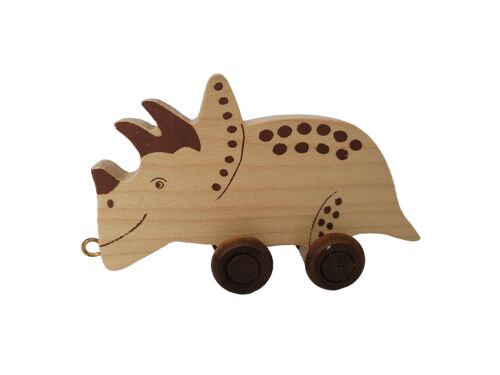 Wooden Triceratops Natural