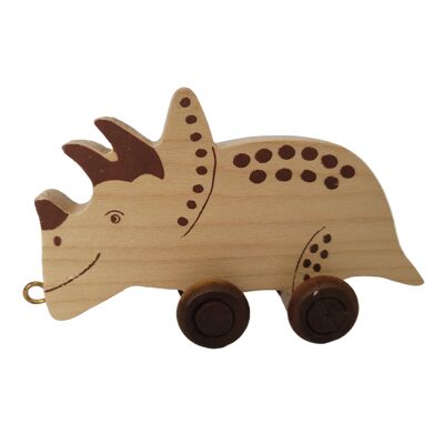 Wooden Triceratops Natural