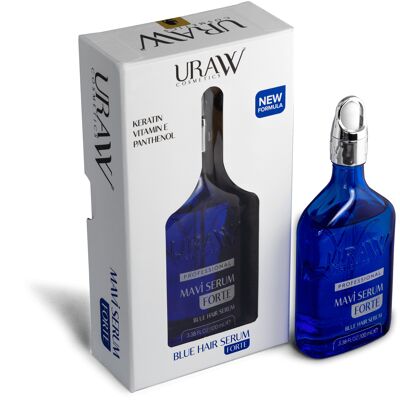 URAW Blue Hair Forte 100ml + Dermaroller, Haarwuchs