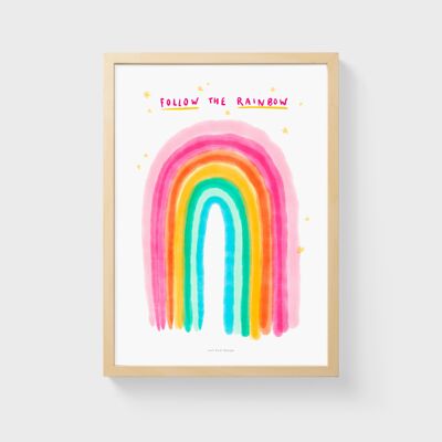 A5 Wall Art Print | Watercolor rainbow 1